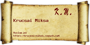 Krucsai Miksa névjegykártya